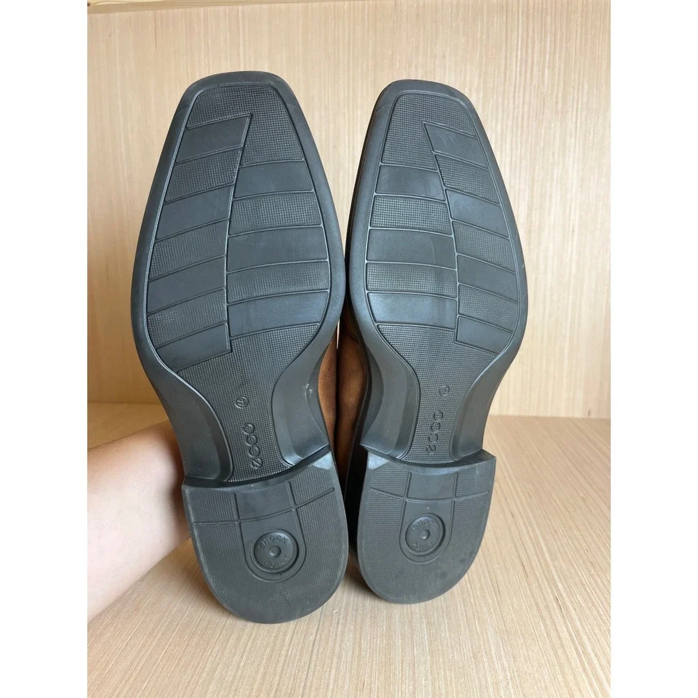 ECCO Brown Leather Slip On Loafers Dress Sophisticated Shoes EU 44 US 10-10.5